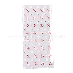 Sacchetti di plastica opp, tema di San Valentino, per confezioni di caramelle da festa, rettangolo, modello di cuore, 27x12.5x0.01cm, 50pc / borsa