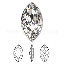 Austrian Crystal Rhinestones Cabochons, 4227, Crystal Passions, Foil Back, Faceted Marquise Fancy Stone, 001_Crystal, 32x17x4mm