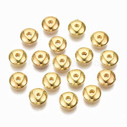 Ccb Kunststoff-Perlen, Scheibe, golden, 6.5x2.5 mm, Bohrung: 1.4 mm, ca. 9800 Stk. / 500 g