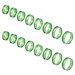 Unicraftale 16pcs 8 tamaño 201 ajustes de anillo de dedo ranurado de acero inoxidable, núcleo de anillo en blanco, para hacer joyas con anillos, verde oliva, diámetro interior: 16~22 mm, Ranura: 4mm, 2pcs / tamaño