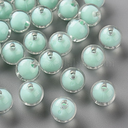 Perline acrilico trasparente, perline in perline, tondo, acquamarina, 11.5x11mm, Foro: 2 mm, circa 520pcs/500g