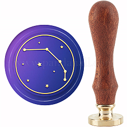 CRASPIRE Aries Wax Seal Stamp Constellations Sealing Wax Stamps 30mm Retro Vintage Removable Brass Stamp Head with Wood Handle for Invitations Cards Gift Packing Deocr