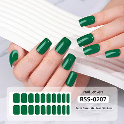 Nail Art Full Cover Nagelaufkleber, Glitzer Puder Aufkleber, selbstklebend, für Nagelspitzen Dekorationen, grün, 17.5x7.3x0.9 cm, 20pcs / Blatt