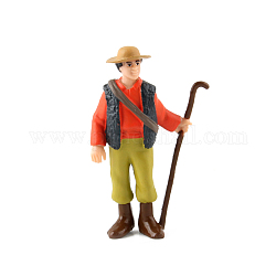 Mini-PVC-Landarbeiterfiguren, realistisches bauernmenschenmodell für das vorschulbildungslernen kognitiv, Kinderspielzeug, Schäfer, Werkzeugmuster, 55x85 mm