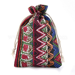Упаковочные мешки из поликоттона (полиэстер), с напечатанным, Этнический стиль, красочный, 13.1~14.5x9.5~10 см