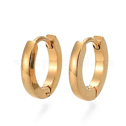 304 pendientes de aro de acero inoxidable huggie, anillo, dorado, 12x13x2mm, pin: 1.2 mm