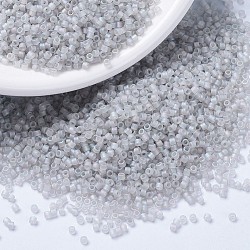 MIYUKI Delica Beads, Cylinder, Japanese Seed Beads, 11/0, (DB1286) Matte Transparent Gray Mist AB, 1.3x1.6mm, Hole: 0.8mm, about 20000pcs/bag, 100g/bag