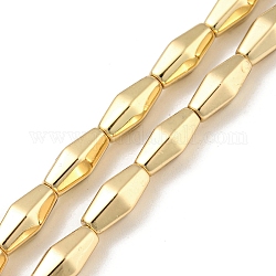 Fili di perline di ematite sintetica non magnetica elettrolitica, rombo, placcato oro chiaro, 12~12.3x5.2~5.8x5.2~5.8mm, Foro: 1.2 mm, circa 33pcs/filo, 16.73'' (42.5 cm)