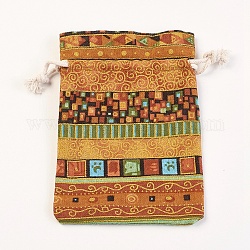 Bolsas de algodón y lino., bolsas de cordón, colorido, 14x10 cm