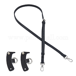 Bandoulière en cuir à longues bretelles pour sac à main, avec connecteur d'anneau en D pour sac en bon état, noir, 108~120.5x1.1 cm