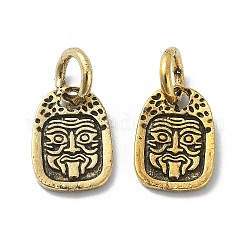 Charms in lega stile tibetano, oro antico, 11.5x8.5x1.3mm, Foro: 4 mm