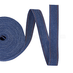 Denim-Band nähen, Bekleidungszubehör, für DIY Bastelhaarspangenzubehör und Nähdekoration, marineblau, 2.5 cm, 10 m / bag