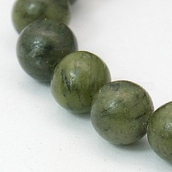 Cuentas naturales de jade de Taiwán, redondo, oliva, aproximamente 6 mm de diámetro, agujero: 0.8 mm, aproximamente 64 pcs / cadena, 16 pulgada
