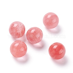 Pastèque perles de verre en pierre, pas de trous / non percés, pour création de fil enroulé pendentif , ronde, 20mm
