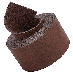 Tissu en cuir d'unité centrale, pour chaussures sac couture patchwork bricolage artisanat appliques, brun coco, 3.75x0.13 cm, 2m/rouleau