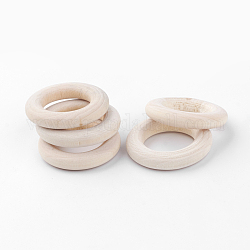 Anneaux de liaison en bois non fini, anneaux en bois de macramé naturel, anneau, papayawhip, 30x6mm, Trou: 17mm