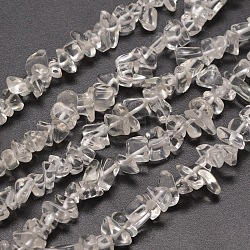 Fili di perle di vetro chip, chiaro, 5~8x5~8mm, Foro: 1 mm, circa 31.5 pollice