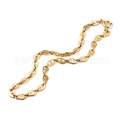 304 Edelstahl mariner Gliederkette Halsketten, mit Messingfederring Verschlüsse, echtes 18k vergoldet, 16-1/4 Zoll (41.2 cm)