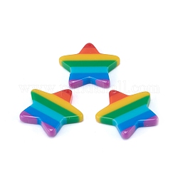 Ciondoli a strisce di plastica, ciondoli stella arcobaleno, colorato, 26x26x4mm, Foro: 1.5 mm