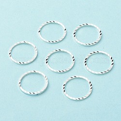 Anillos de enlace de latón, Plateado de larga duración, sin plomo y cadmio, anillo redondo, 925 plata esterlina, 14x1mm, diámetro interior: 12 mm