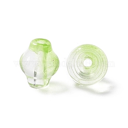 Abalorios de vidrio transparentes, linterna, verde césped, 9x8mm, agujero: 1.5 mm