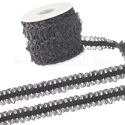 Gorgecraft 10 Yards elastischer Spitzenbesatz aus Polyester für die Schmuckherstellung, Bekleidungszubehör, Schwarz, 3/4 Zoll (20 mm)