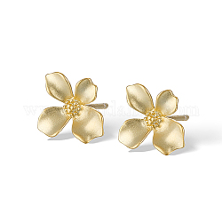 Серьги-гвоздики из стерлингового серебра для женщин, цветок, золотые, 12x10 мм