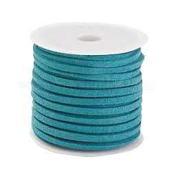 3x1.5 mm verde azulado cordón del ante de imitación plana, encaje de imitación de gamuza, alrededor de 5.46 yarda (5 m) / rollo