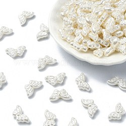 Perles d'imitation perles en plastique ABS, fantôme blanc, papillon, 8x15x4.5mm, Trou: 1.2mm