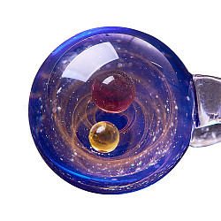 Benecreat bricolage fabrication de collier de boule d'univers galaxie, avec pendentifs au chalumeau, cordon en cuir de vachette ciré et chaîne en laiton