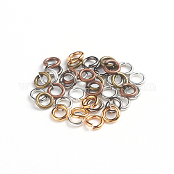 Anneaux de jonction en laiton, anneaux de jonction ouverts, couleur mixte, 18 jauge, 5x1mm, diamètre intérieur: 3 mm, 500g