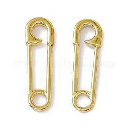 Vacuum Plating 304 Stainless Steel Linking Rings, Safety Pin Shape, Golden, 31x9x2.5mm
