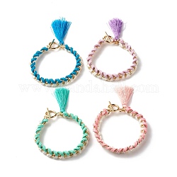 Набор браслетов-цепочек из искусственной замши для девочек и женщин, прочистки браслеты шарма, золотые, разноцветные, 7-3/8 дюйм (18.7 см), 4 шт / комплект