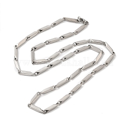 201 collar de cadena de eslabones de barra rectangular de acero inoxidable., color acero inoxidable, 21.54 pulgada (54.7 cm)