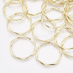 Aleación de enlace rings, anillo de giro, la luz de oro, 38x37x3mm, diámetro interior: 32.5x33 mm
