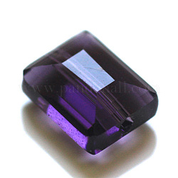 Имитация австрийских кристаллов, класс AAA, граненые, прямоугольные, индиговые, 10x12x5.5 мм, отверстие : 0.9~1 мм