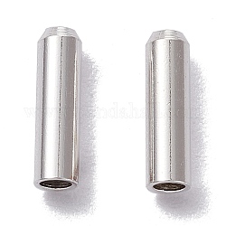 Brass Cord Ends, End Caps, Long-Lasting Plated, Column, Silver, 9x2.5mm, Inner Diameter: 1.5mm