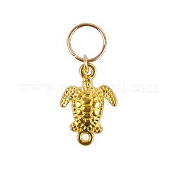 Perline di dreadlocks in lega, intrecciare le clip decorative dei pendenti dei capelli, modello di tartaruga, 32x15mm