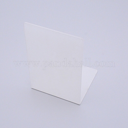Fermalibri in acrilico a forma di l, organizer porta libri da tavolo, bianco, 12x18.5cm