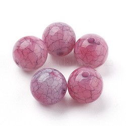 Knistern Acrylperlen, imitatorische Jade Perlen, Runde, Flamingo, 11~11.5 mm, Bohrung: 2 mm, ca. 520 Stk. / 500 g
