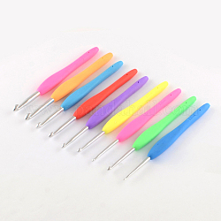Алюминиевые крючки с резиновой ручкой покрыты, разноцветные, штифты : 2.0~6.0 мм, 137x12~13x8~9 мм, 9 шт / коробка