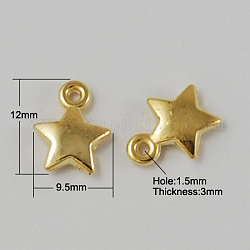 CCB Plastic Charms, Star, Golden, 12x9.5x3mm, Hole: 1.5mm