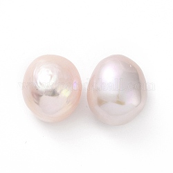 Culture des perles perles d'eau douce naturelles, sans trou, poli des deux côtés, blanc antique, 13.5~14x11.5x9~10mm