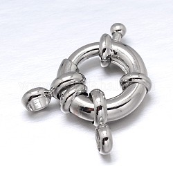 Латунная застежка пружинного кольца, платина, 14.5x6 мм, трубные поручни: 9.5x5.5x1.5 мм, отверстие : 2.5 мм