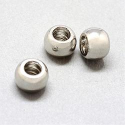 Perline in lega europeo, perline con foro grande, rondelle, platino, 8x5.5mm, Foro: 4 mm