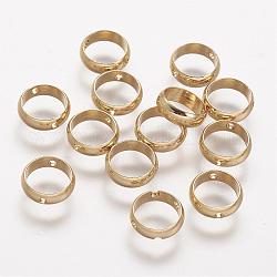 Rack Plating Brass Bead Frames, Long-Lasting Plated, Ring, Golden, 8x2.5mm, Hole: 1mm