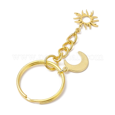 Брелок в виде солнца из нержавеющей стали 201 и луны из нержавеющей стали 304 KEYC-JKC00974-1