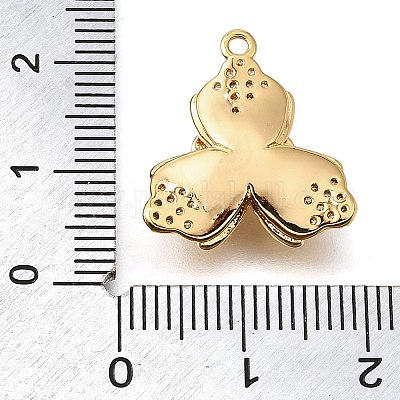 Латунные микропаве прозрачные подвески с фианитом KK-U065-02B-G-1