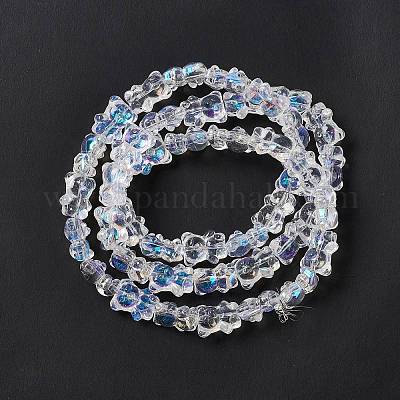 Стеклянные бусины с гальваническим покрытием  EGLA-L030-AB01-1