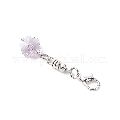 4 шт. подвесные украшения в виде снежинок из стекла HJEW-JM04307-1